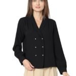 VVM Cuffed Sleeves Shirt Style Top