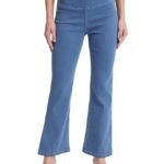 Denim Boot Cut Fit Stretchable High Waist Elastic Closer Solid Jeggings for Women