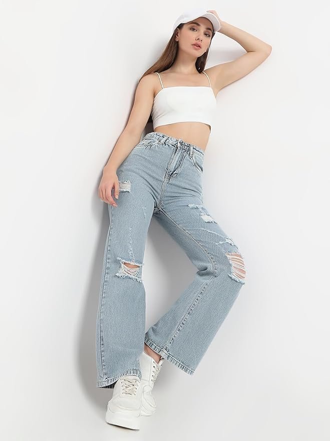 ACHIC High Rise Womens Flare Fit Jeans - Image 2