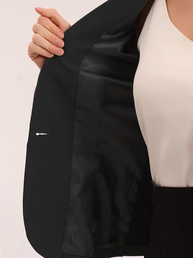 K Women's 2 Piece Suit Skirt Set Business Casual Long Sleeve Blazer and Pencil Skirt - Image 3