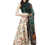Texo Fab Women's Digital Printed Zari Satin Silk Semi stitched Lehenga Choli With Art Silk Dupartta