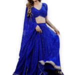 Zeel Clothing Women's Leheriya Print Pure Georgette New Semi Stitched Lehenga Choli With Dupatta