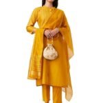 Women's Embroidered Kurta Pant Set with Dupatta