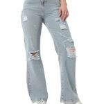ACHIC High Rise Womens Flare Fit Jeans
