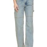 Regular Women's High Waist Full Length Cargo Loose Fit Jeans