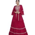 Ethnik Elegant Pink Embroidered Lehenga Choli Set