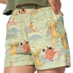 Hakuna Women and Girls Pull On Green All Over Printed Regular Fit Cotton Boxer Shorts