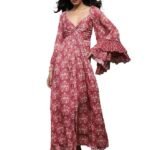 Kumar Pink Block Print Long Dress