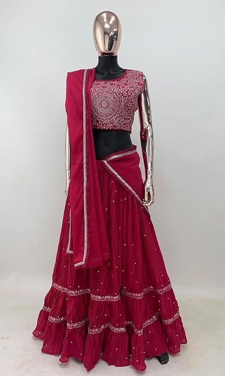 Ethnik Elegant Pink Embroidered Lehenga Choli Set - Image 2